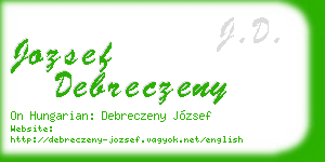jozsef debreczeny business card